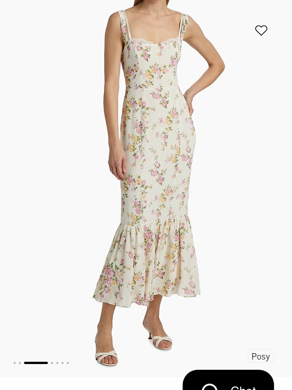 Reformation Irisa Dress Floral Flounce Maxi